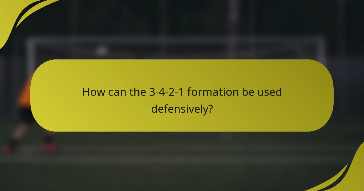 How can the 3-4-2-1 formation be used defensively?