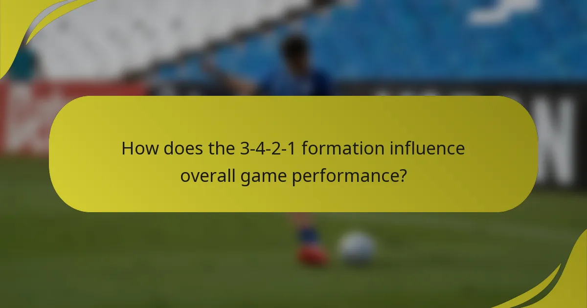 How does the 3-4-2-1 formation influence overall game performance?